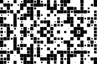 Kareleri olan soyut siyah beyaz arkaplan. Vektör çizimi. Mozaik kavram 