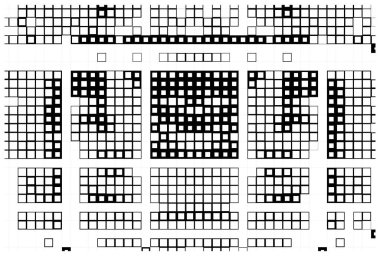Kareleri olan soyut siyah beyaz arkaplan. Vektör çizimi. Mozaik kavram 