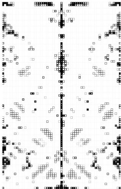 Kareleri olan soyut siyah beyaz arkaplan. Vektör çizimi. kare pikseller. Mozaik kavram 