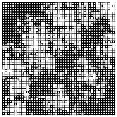 Kare pikselli şablon. soyut siyah beyaz poster 