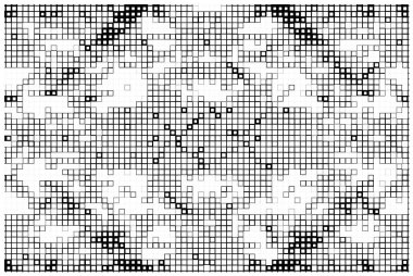 Soyut siyah-beyaz çizim. kare pikselli poster. 