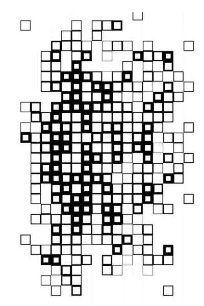 Papier Peint Avec Des Pixels Noirs Blancs Flyer Abstrait Avec — Image vectorielle