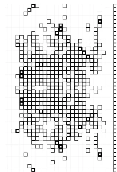 背景为黑白像素 带正方形的抽象传单 — 图库矢量图片