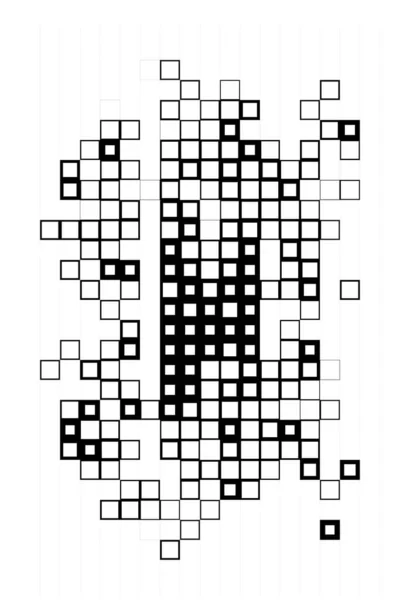 Fondo Con Píxeles Blanco Negro Folleto Abstracto Con Cuadrados — Archivo Imágenes Vectoriales
