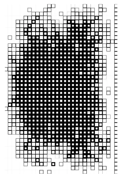 黒と白のピクセルでバックドロップ 正方形の抽象的なフライヤー — ストックベクタ