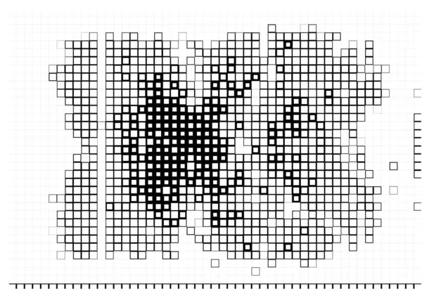 黒と白のピクセルでバックドロップ 正方形の抽象的なフライヤー — ストックベクタ