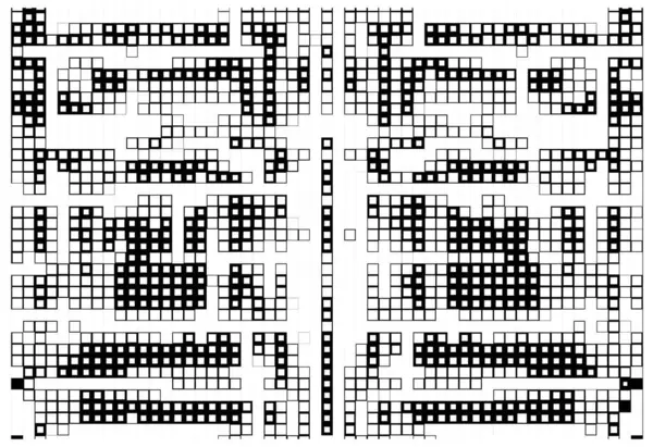 带正方形的黑白背景 矢量图解设计 正方形像素 马赛克概念 — 图库矢量图片