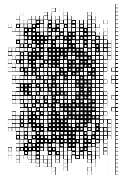 Affiche Créative Abstraite Papier Peint Avec Pixels Noirs Blancs — Image vectorielle