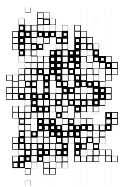Affiche Créative Abstraite Papier Peint Avec Pixels Noirs Blancs — Image vectorielle