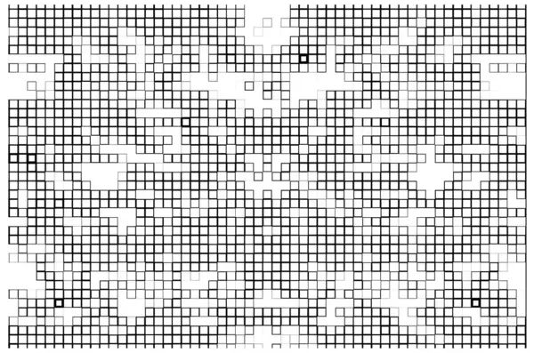 Poster Con Pixel Quadrati Astratto Sfondo Bianco Nero — Vettoriale Stock