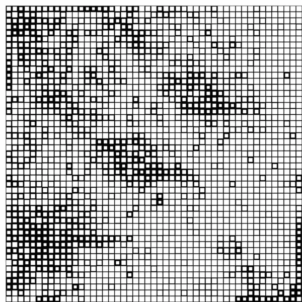 Template Met Vierkante Pixels Abstracte Zwart Wit Poster — Stockvector