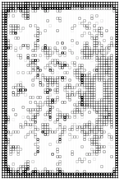Template Met Vierkante Pixels Abstracte Zwart Wit Poster — Stockvector