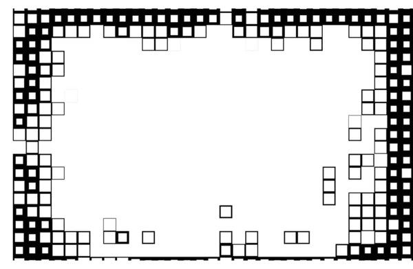 Plantilla Con Píxeles Cuadrados Cartel Abstracto Blanco Negro — Vector de stock