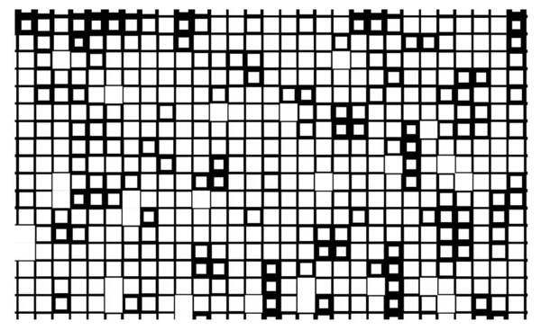 具有正方形像素的模板 抽象的黑白海报 — 图库矢量图片