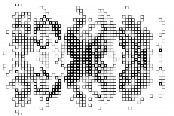 Abstrakcyjny Czarno Biały Układ Plakat Kwadratowymi Pikselami — Wektor stockowy