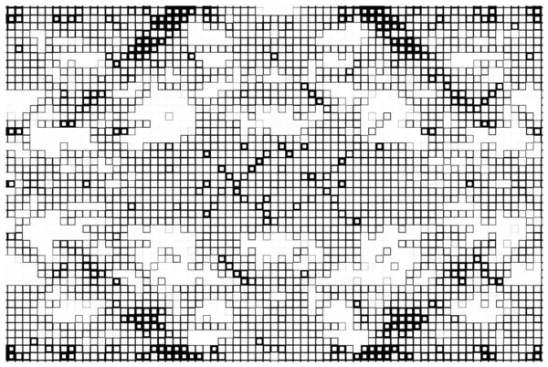 Soyut siyah-beyaz çizim. kare pikselli poster. 