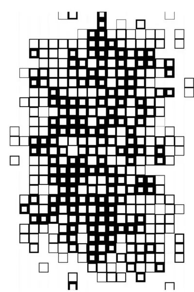 創造的なテクスチャ 抽象的なポスター 黒と白のピクセルが付いている壁紙 — ストックベクタ