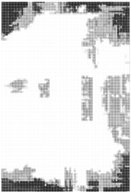 Soyut poster. Siyah beyaz kare şekilli duvar kağıdı