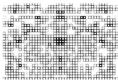 Düz biçimde soyut pikselin kare ızgarası. Vektör çizimi. kare pikseller. Mozaik kavram 