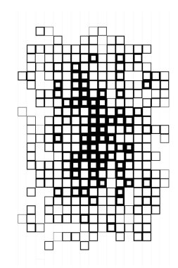 Soyut duvar kağıdı. Siyah ve beyaz pikselleri olan yerleşim