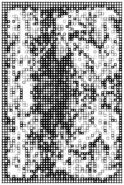 Siyah ve beyaz mozaik desen.