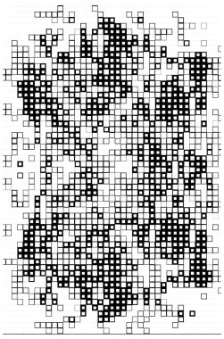 Soyut duvar kağıdı. Siyah ve beyaz pikselleri olan yerleşim