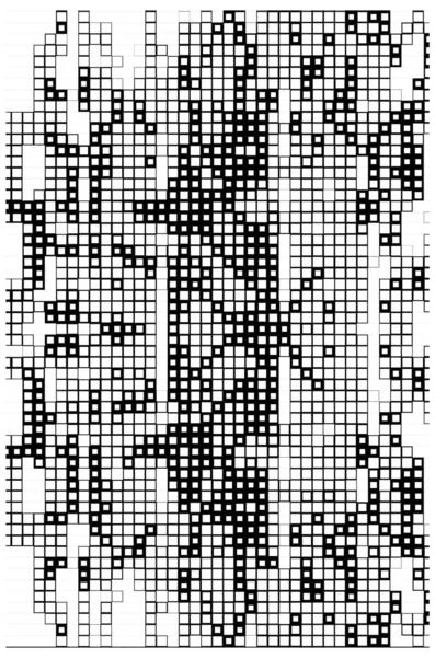 Motivo Con Pixel Quadrati Bianco Nero Poster Astratto — Vettoriale Stock