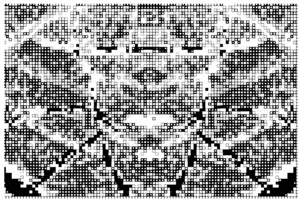 Patroon Met Zwart Witte Vierkante Pixels Abstracte Poster — Stockvector