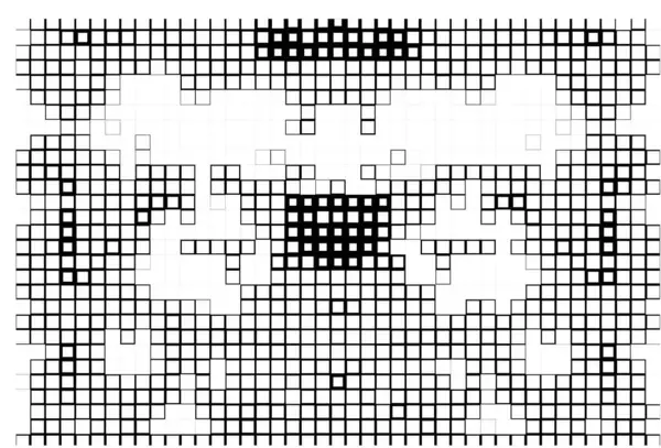 Patroon Met Zwart Witte Vierkante Pixels Abstracte Poster — Stockvector