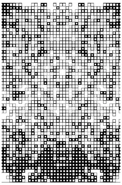 具有黑白正方形像素的图案 摘要海报 — 图库矢量图片