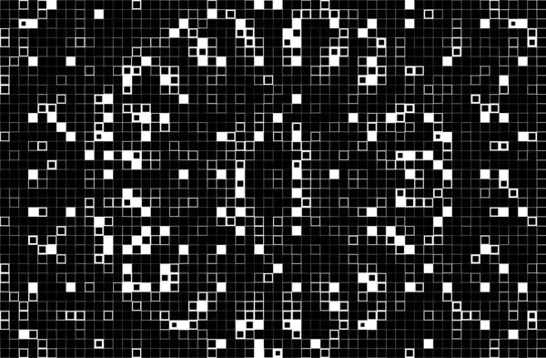 Tapete Mit Schwarz Weißen Quadratischen Pixeln Abstraktes Plakat — Stockvektor