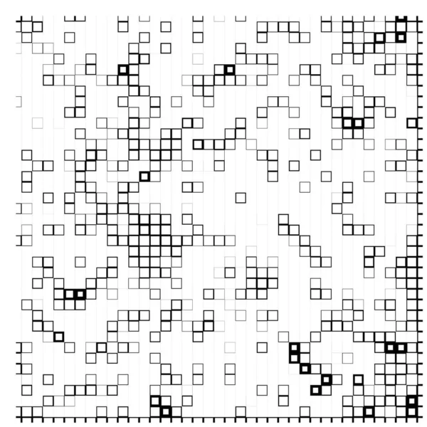 Patrón Con Píxeles Cuadrados Blanco Negro Cartel Abstracto — Archivo Imágenes Vectoriales