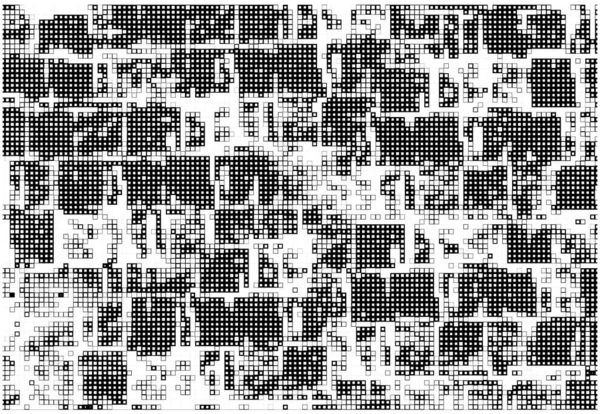 Düz Biçimde Soyut Pikselin Kare Izgarası Vektör Çizimi Kare Pikseller — Stok Vektör