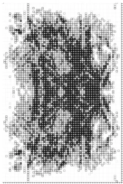 クリエイティブで抽象的なチラシ 黒と白のピクセルが付いている壁紙 — ストックベクタ