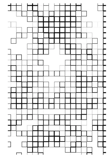 黒と白の正方形とピクセルで抽象的な背景 — ストックベクタ
