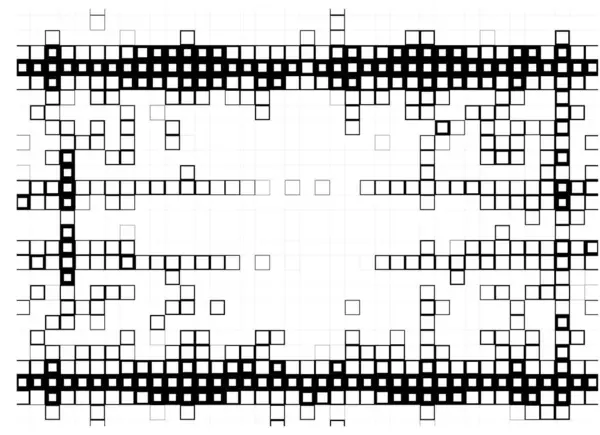 Carrés Pixels Noirs Blancs Fond Abstrait — Image vectorielle