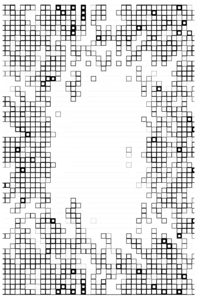 Quadrati Pixel Bianco Nero Sfondo Astratto — Vettoriale Stock