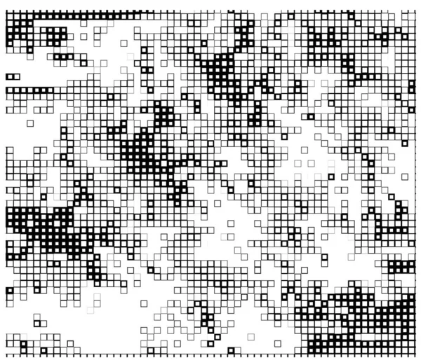Quadrati Pixel Bianco Nero Sfondo Astratto — Vettoriale Stock