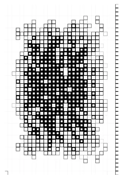 Flyer Créatif Abstrait Papier Peint Avec Pixels Noirs Blancs — Image vectorielle