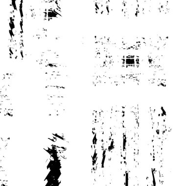 Çizik ve çiziklerle dolu siyah beyaz bir arka plan. Soyut vektör illüstrasyonu.