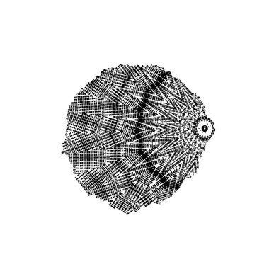 vektör siyah ve beyaz soyut çember geometrik desen