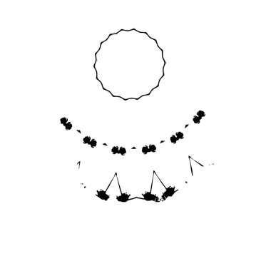 siyah ve beyaz soyut geometrik şekil. tasarım elemanı. vektör illüstrasyonu 