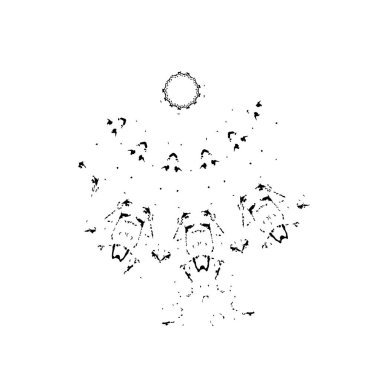 siyah ve beyaz soyut geometrik şekil. tasarım elemanı. vektör illüstrasyonu 