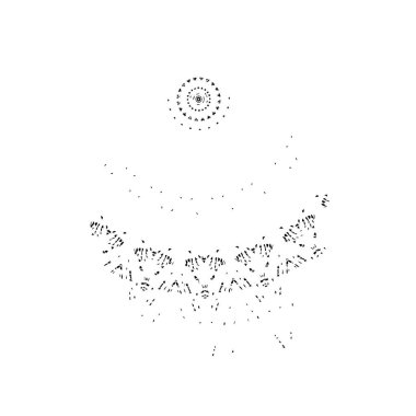 siyah ve beyaz soyut geometrik şekil. tasarım elemanı. vektör illüstrasyonu 