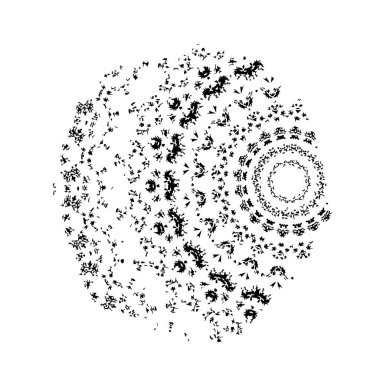 beyaz arkaplanda siyah grafik fırça darbesi