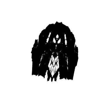 beyaz arkaplanda siyah grafik fırça darbesi