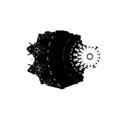 beyaz arkaplanda siyah grafik fırça darbesi