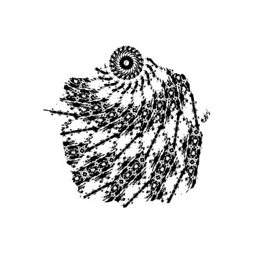 beyaz arkaplanda siyah grafik fırça darbesi