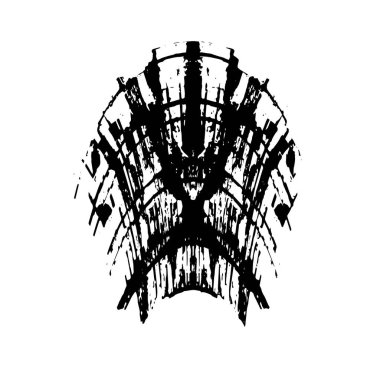 beyaz arkaplanda siyah grafik fırça darbesi