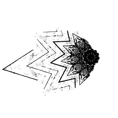 beyaz arkaplanda siyah grafik fırça darbesi